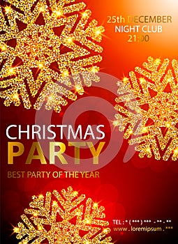 Vector Christmas Party design template. Vector illustration
