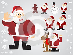 Vector christmas santa set