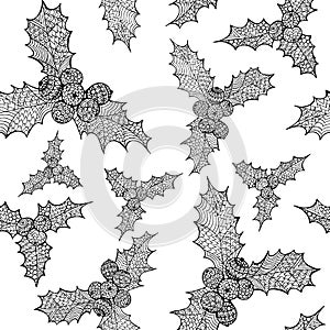 Vector Christmas seamless pattern with hand drawn omela illustrations