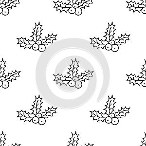 Vector Christmas seamless pattern with wreath. Perfect design for textile design, wrapping paper, cards.