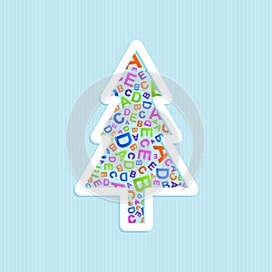 Vector Christmas tree ABC logo icon