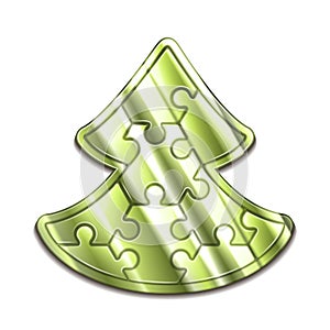 Vector christmas tree maded from puzzles