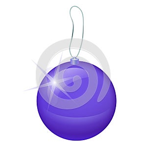 Vector Christmas tree transparent violet ball