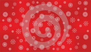 Vector winter red background with snowflakes