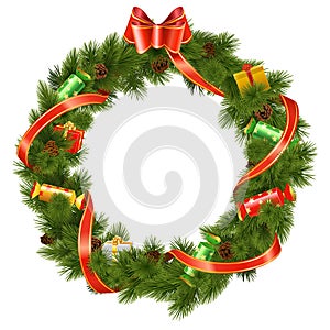 Vector Christmas Wreath with Candy