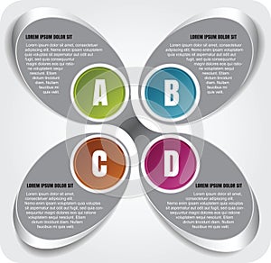 Vector chrome background of the infographic ABCD steps