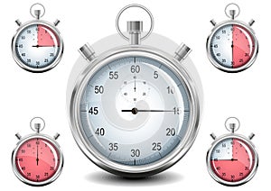 Vector Chrome Stopwatch.