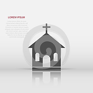 Vector church sanctuary icon in flat style. Chapel sign illustration pictogram. Church business concept