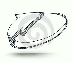 Vector circle arrow drawing style