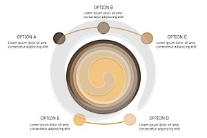 Vector circle arrows infographic, cycle diagram, presentation chart. Business infographics with 5 options, parts, steps, processes