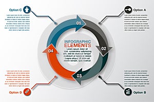 vector circle arrows for infographic. Template for cycling diagram,4 options