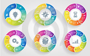 Vector circle arrows for infographic. Template for cycling diagram, graph, presentation and round chart. Business photo