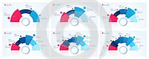 Vector circle chart designs, templates for creating infographics