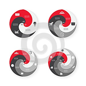 Vector circle chart infographic template for cycle diagram, graph, web design.