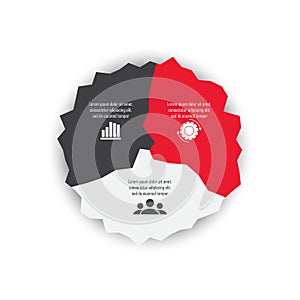 Vector circle chart infographic template for cycle diagram, graph, web design.