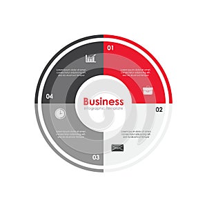 Vector circle chart infographic template for cycle diagram, graph, web design.