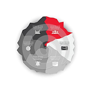 Vector circle chart infographic template for cycle diagram, graph, web design.