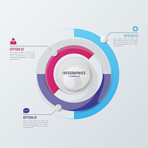 Vector circle chart infographic template for data visualization.