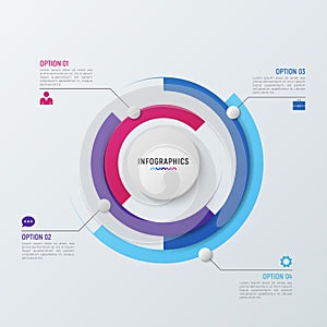 Vector circle chart infographic template for data visualization.