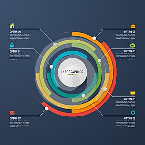 Vector circle chart infographic template for data visualization.