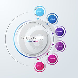 Vector circle chart infographic template for presentations, adve