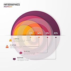 Vector circle chart infographic template for presentations, adve
