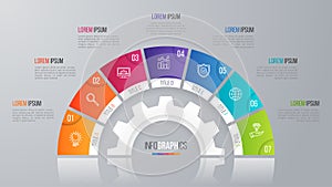 Círculo cuadro plantilla infografias 7 opciones 