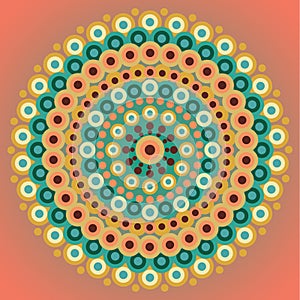 Colored beautiful mandala with dots