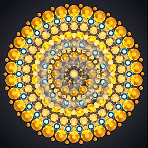 Colored beautiful mandala with dots
