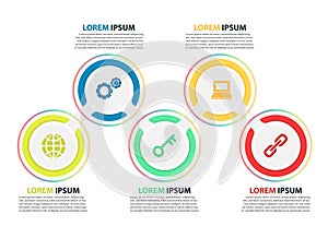 Vector circle element for infographic. Template for cycle diagram, graph, presentation and round chart. Business concept