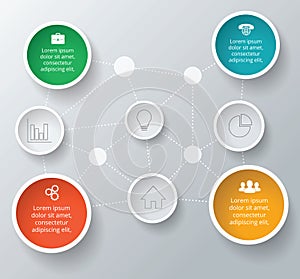 Vector circle elements for infographic.