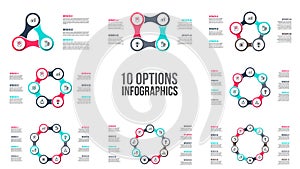 Vector circle elements for infographic. Template for cycle diagram, graph, presentation and round chart. Business