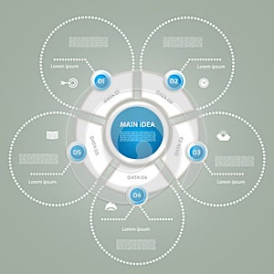 Vector circle elements for infographic. Template for cycling diagram, graph