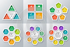 Vector circle elements set for infographic. photo