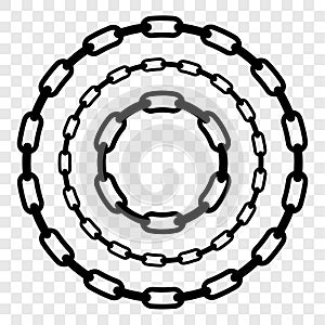Vector Circle Frame from Black Chain for Your Element Design at Transparent Effect Background