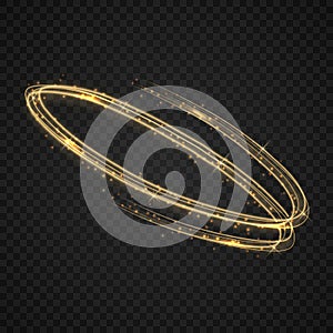 Vector circle golden light tracing effect. Template for your design