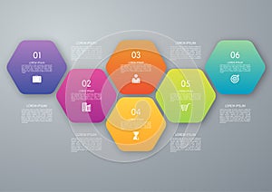 Vector circle hexagon infographic