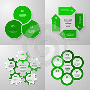 Vector circle infographic set.