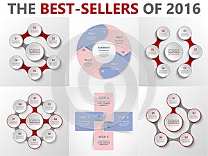 Vector circle infographic set.