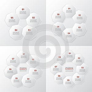 Vector circle infographic set.