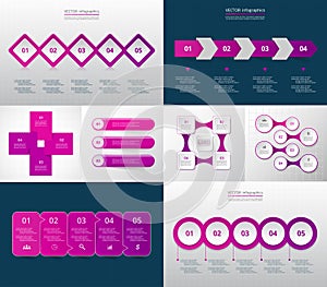 Vector circle infographic set.