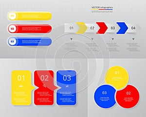 Vector circle infographic set.