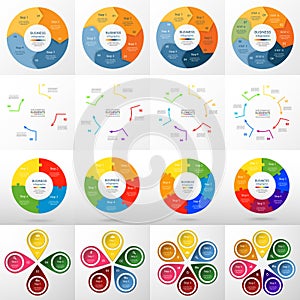 Vector circle infographic set.