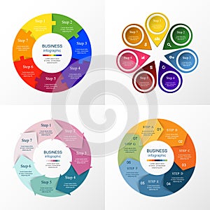 Vector circle infographic set.