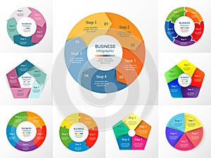 Vector circle infographic set.