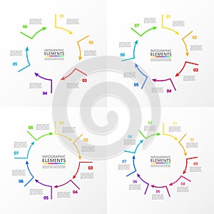 Vector circle infographic set.