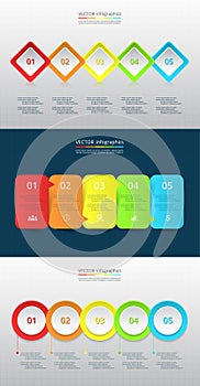 Vector circle infographic set.