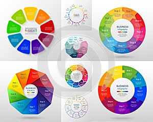 Vector circle infographic set.