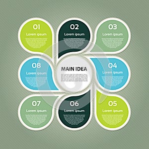 Vector circle infographic. Template for cycle diagram, graph, presentation and round chart