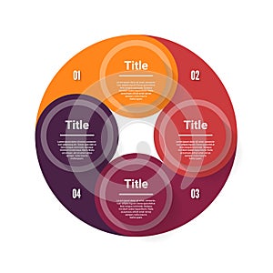 Vector circle infographic. Template for diagram, graph, presentation and chart. Business concept with 4 options, parts, steps or p